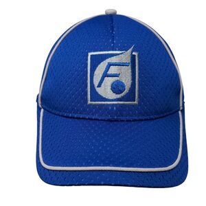 F Logo Strapback Hat Blue One Size Adjustable Embroidered Incentives by Design